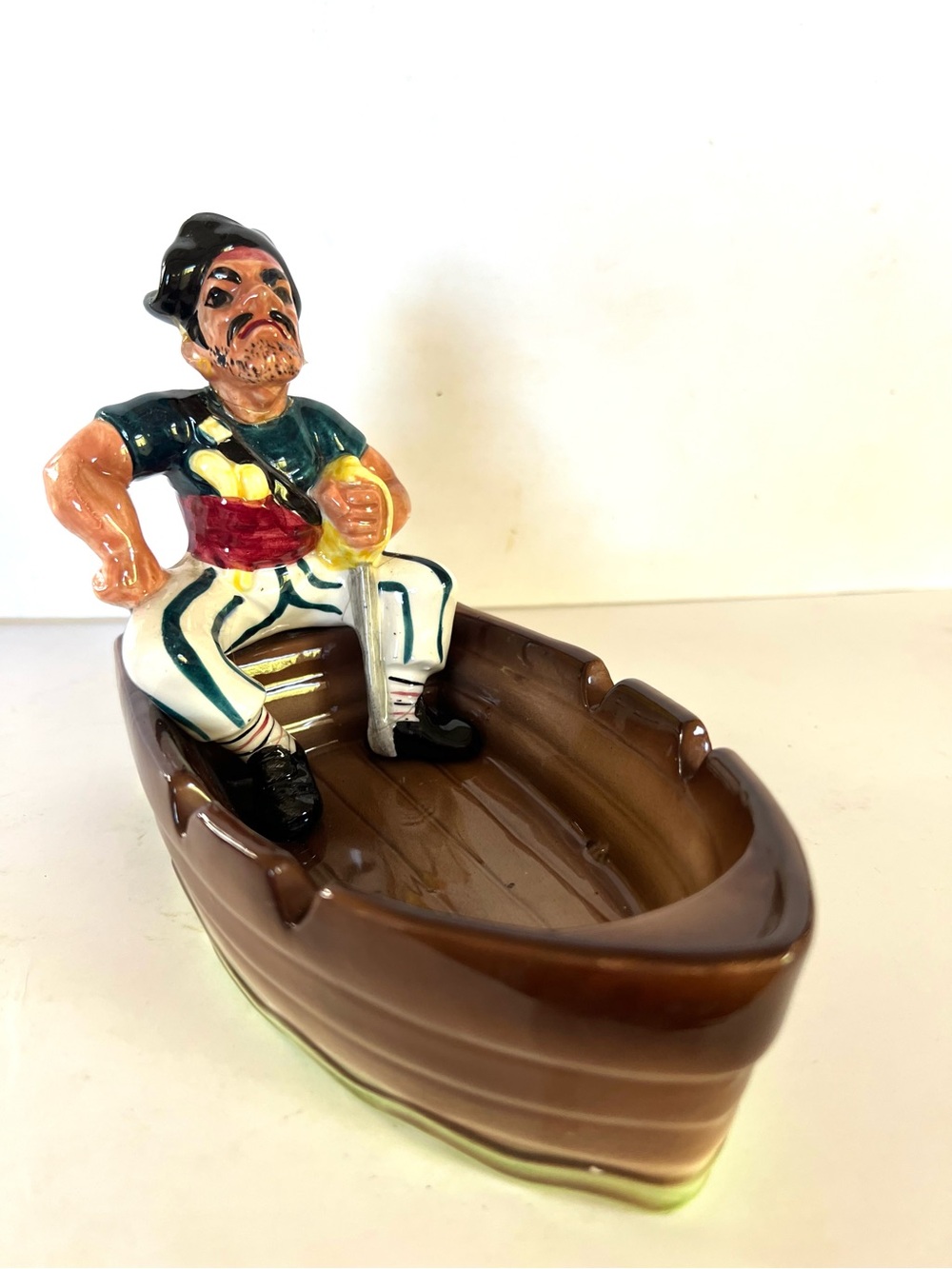 Antique ashtray 1960’s Swank vintage pirate Sailor collectible retro charm EUC